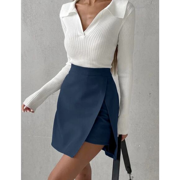 Asymmetric Layered Split Mini Skirt | Size 6 - Picture 3 of 5